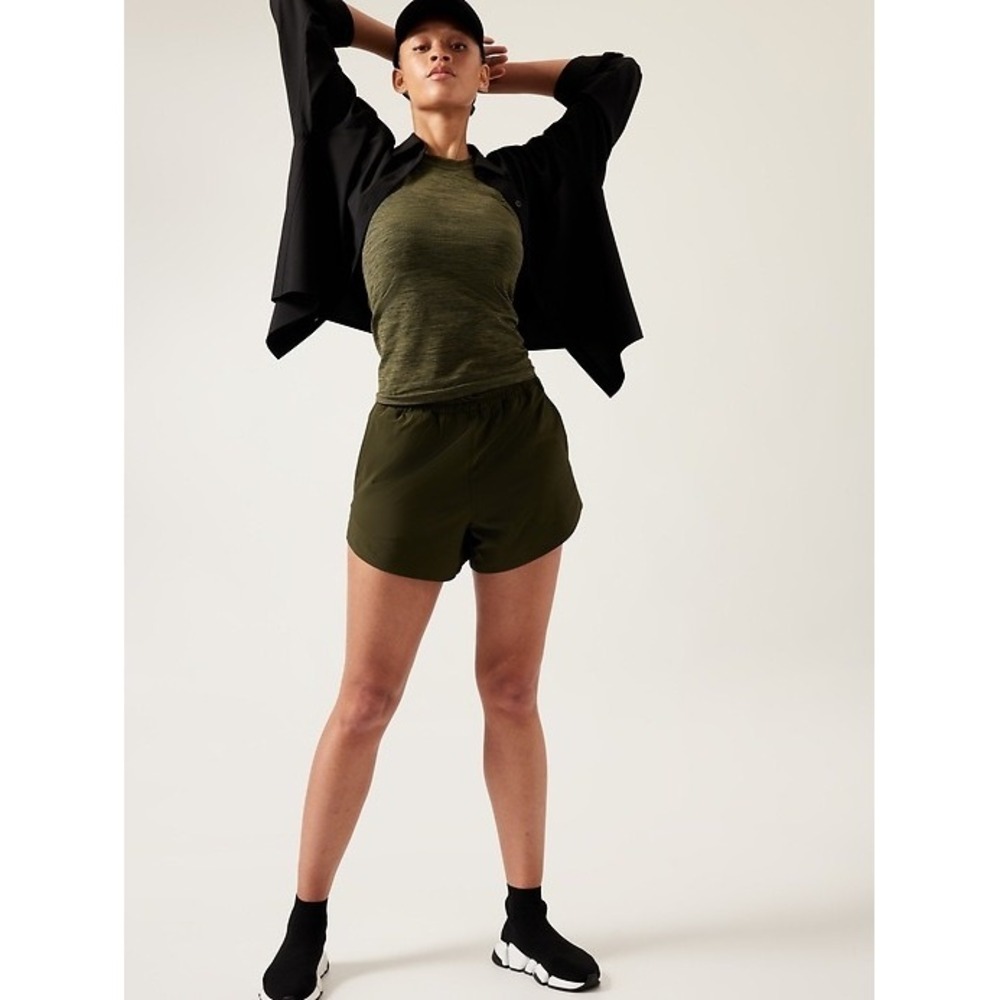 Athleta Renew Seamless Olive Heather Tank Top Medium
